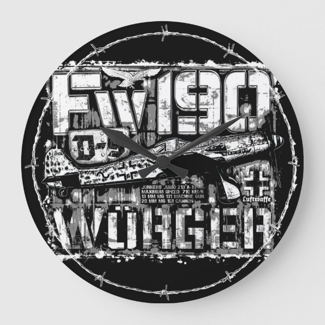 FW 190 D-9 akrylväggslås Stor Klocka (Framsida)