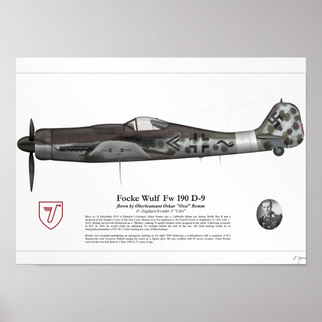 FW 190 D-9 (Oskar Romm) Poster (Framsidan)
