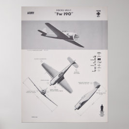FW-190 Poster för erkännande av Vintage i USA:s ar
