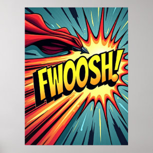 FWOOSH! Tecknad Stil-popup-explosion Poster