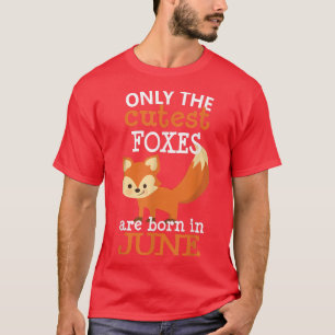 Fx June Birthday Cute Gift Fox Älskare Kids Girls  T Shirt