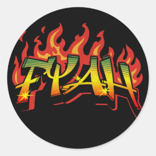 Fyah Sticker Rastafari Runt Klistermärke