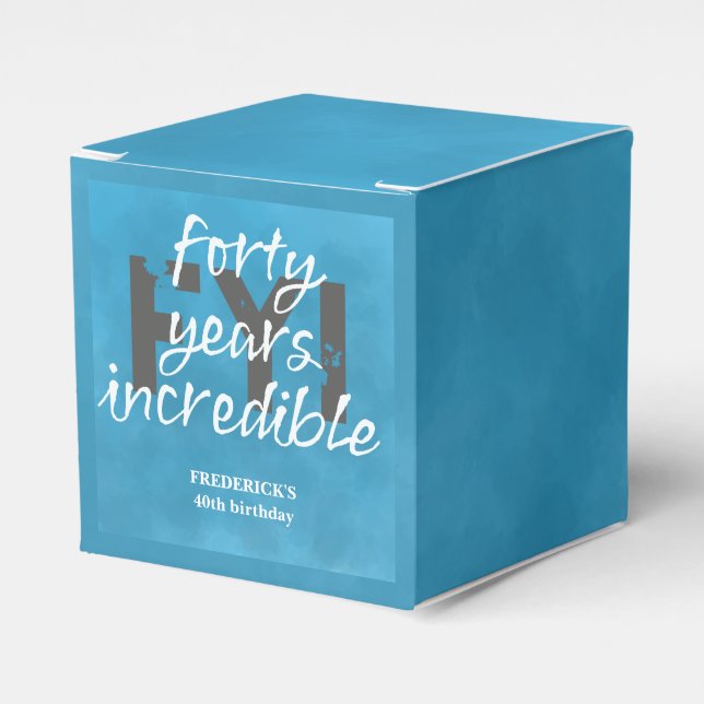 FYI Modern 40-årsfirande Presentaskar (Framsidan Sidan)