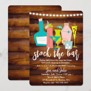Fyll Baren Bröllopsfest För Båda Kön Inbjudan