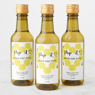 Fyll den när hon föder Bikupa Baby Shower Vinetikett