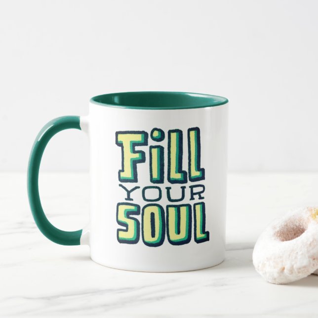 Fyll din själ - Retro Motivational Mugg (Med munk)
