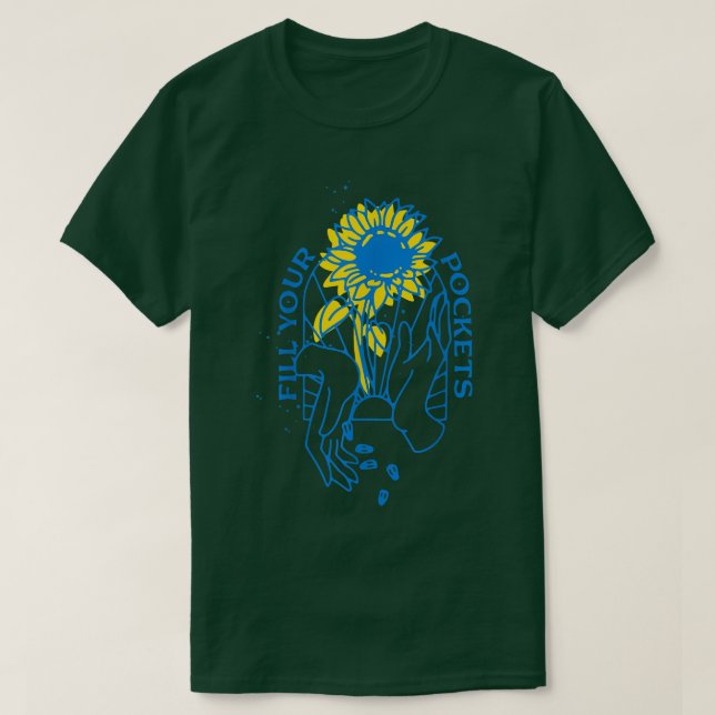 Fyll dina dockor Ukraina Solros jag står med T Shirt (Design framsida)