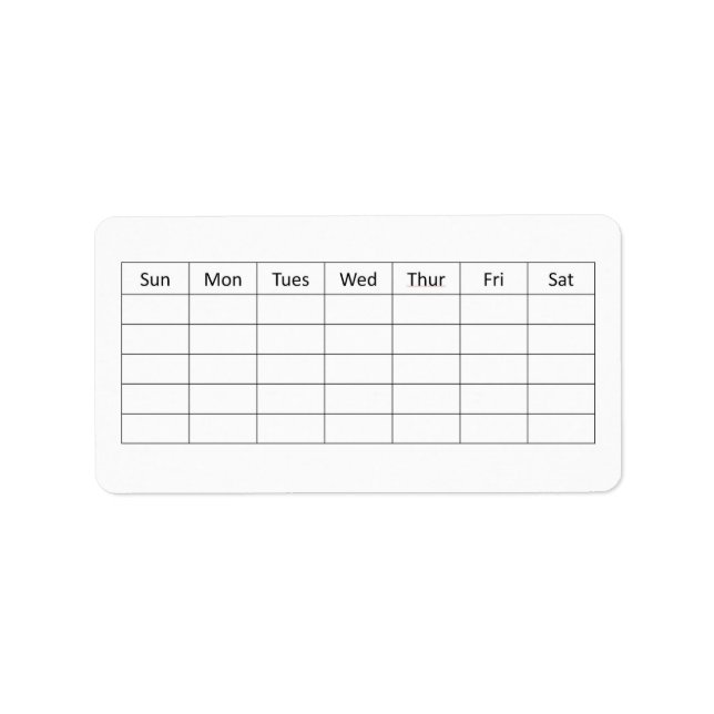 Fyll Flaska-etiketten. Avmarkera dagar för media Adressetikett (Framsidan)