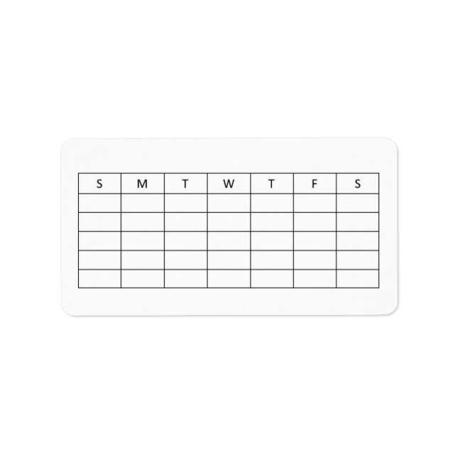 Fyll Flaska-etiketten. Avmarkera dagar för media Adressetikett (Framsidan)