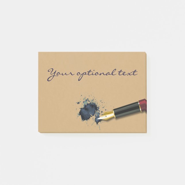 Fyll Fontän-pennan med Bläck-fack Post-it Block (Framsida)