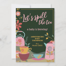 Fyll Graviden för bryggning i Tea Baby Inbjudningar