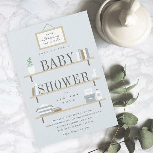 Fyll hyllorna baby shower inbjudningar