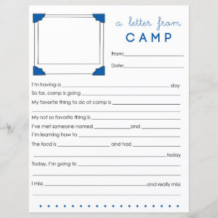 Fyll i Camp Brev Camp Stationery