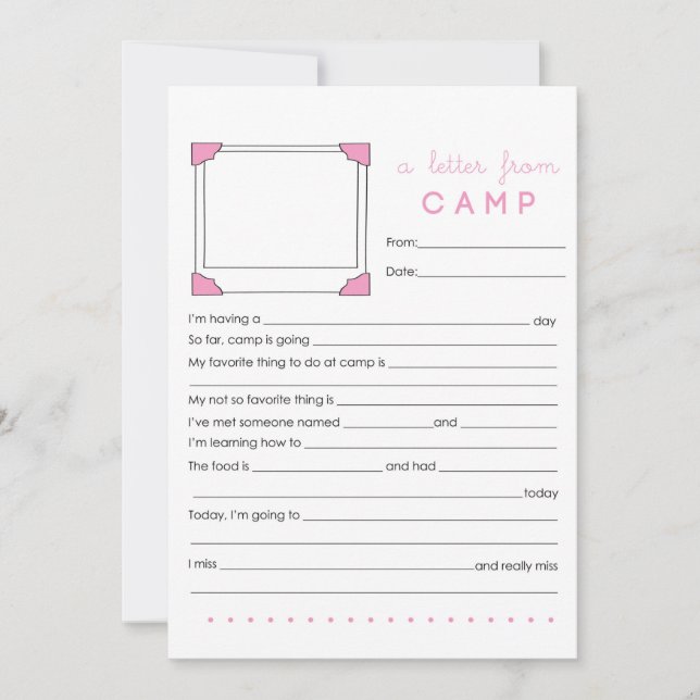 Fyll i Camp Stationery Anteckningskort (Framsida)