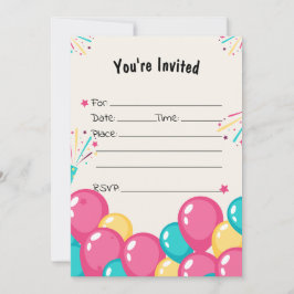 Fyll i den tomma bubblan på födelsedagsinbjudan inbjudningar