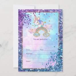 Fyll i enhörningsinbjudan inbjudningar