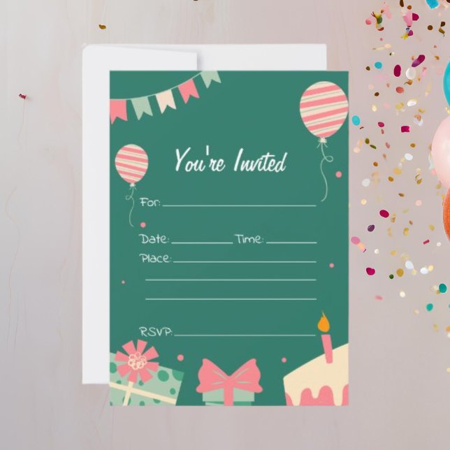 Fyll i inbjudan till tom födelsedag (Skapare uppladdad)