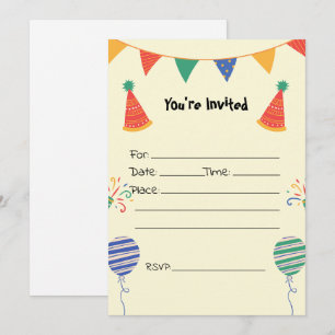 Fyll i inbjudan till tom födelsedag