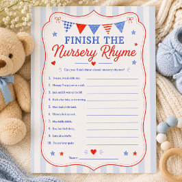 Fyll i Nursery Rhyme Baby Shower-spelet Inbjudningar