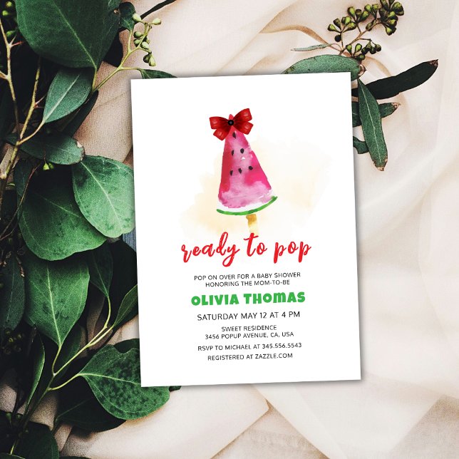 Fyll i Redot till popup-fönster för cram Baby Show Inbjudningar (Popcicle Ready To Pop Ice Cream Baby Shower Invitation)