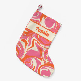 Fyll i Rosa, Orange och Cream Liten Julstrumpa