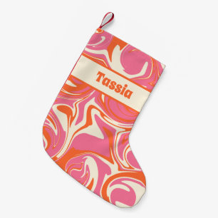 Fyll i Rosa, Orange och Cream Liten Julstrumpa