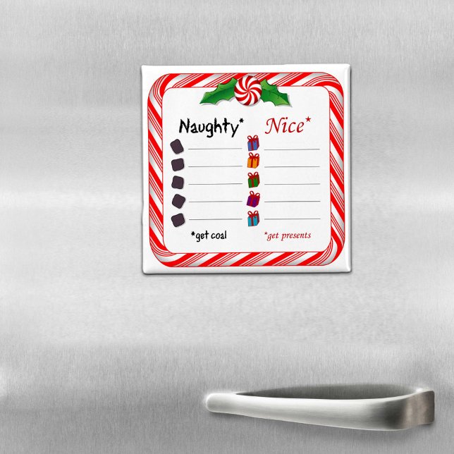 Fyll i tomrummet Magnet Naughty eller Nice (Did you make the list? Naughty and Nice List Magnet.)