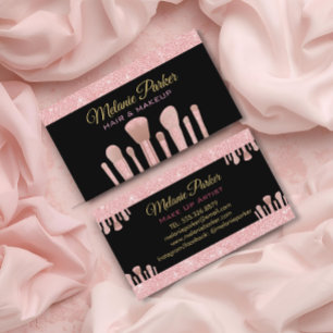 Fyll i Trendiget för konstnären Rosa Elegant Glitt Visitkort