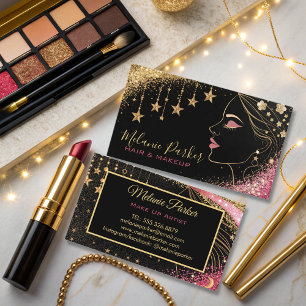 Fyll i Trendiget för konstnären Rosa Elegant Glitt Visitkort