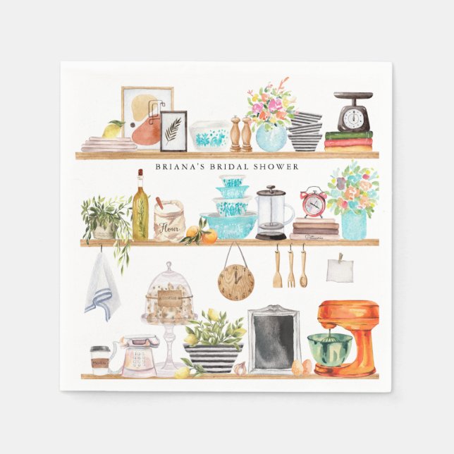 Fyll köket bröllopsdusch Personlig Pappersservett (Framsidan)