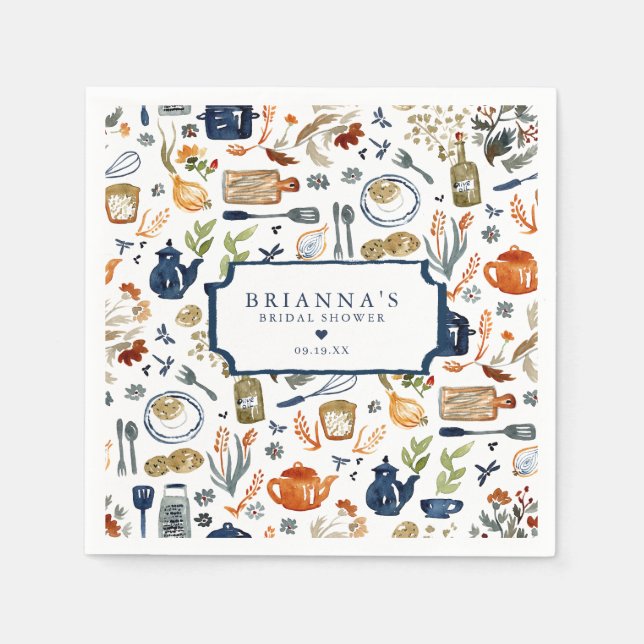 Fyll köket bröllopsdusch Personlig Pappersservett (Framsidan)