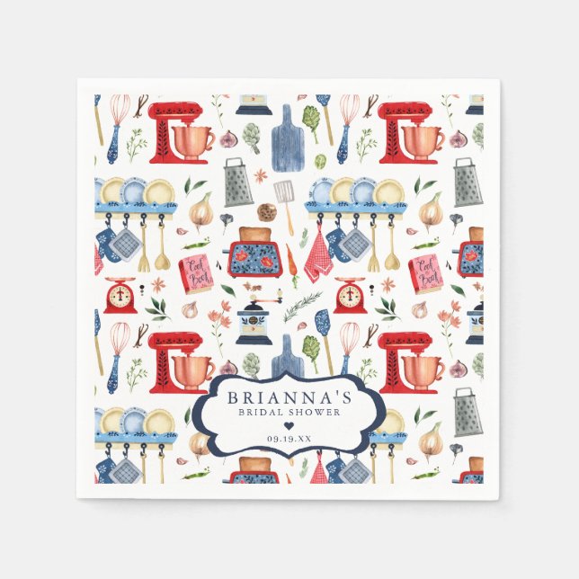 Fyll köket - Bröllopsdusch Personligheter Pappersservett (Framsidan)