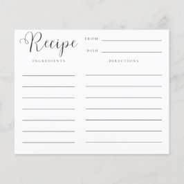 Fyll köket med bröllopspresenter Receptkort för br