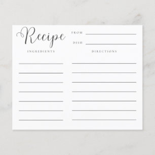 Fyll köket med bröllopspresenter Receptkort för br