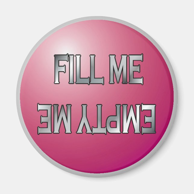 Fyll mig-Töm magnet för rosa diskmaskin (Framsidan)