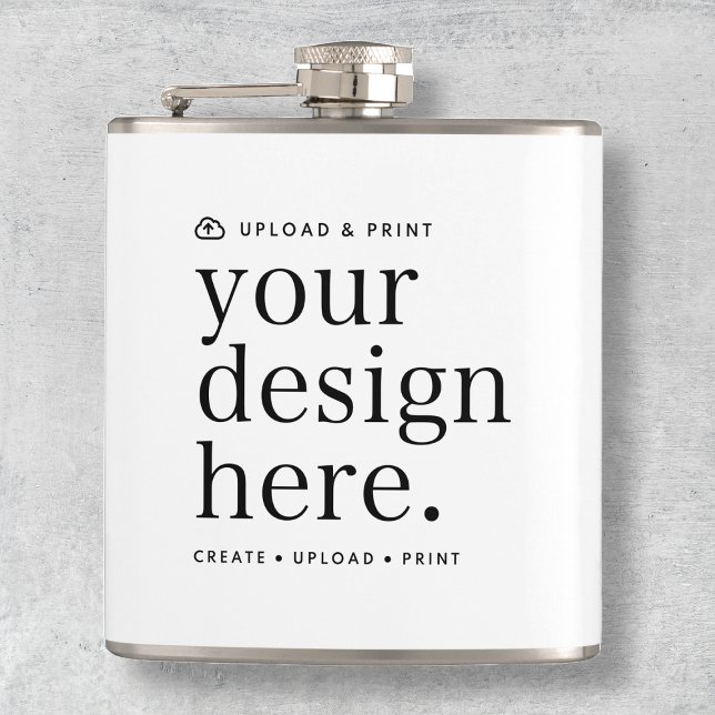 Fyll på 6 oz i din design fickplunta (Your own flask creation, simply upload your photo or design artwork from Photoshop, Canva & more!)