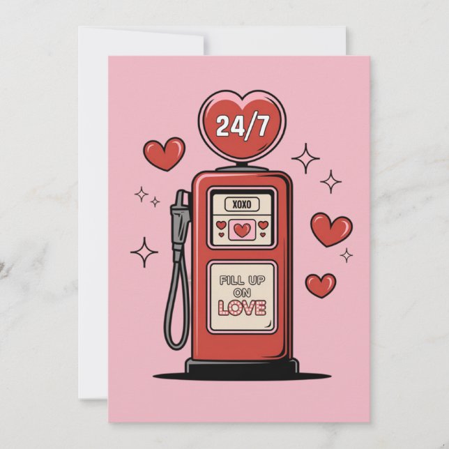 Fyll på kärlek rolig Valentine-kortgas station Julkort (Framsida)