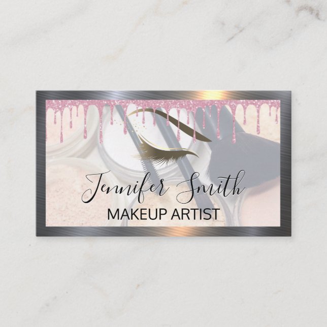 Fyll på och penslar Öga-streck med Glitter Lojalitetskort (Framsida)