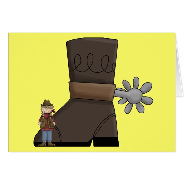 Fyll stora Cowboykängor - westernt land förbigår Hälsningskort (Framsidan Horizontal)