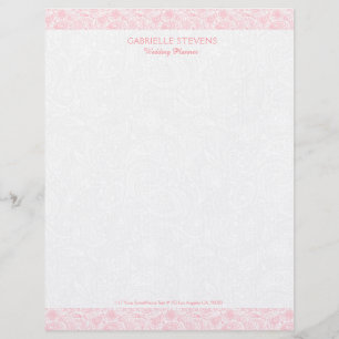 Fyll vit paisley med rosa paisley rand brevhuvud