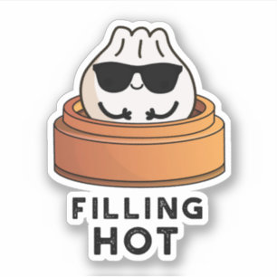 Fylla Hett Funny Dumpling Pun Klistermärken