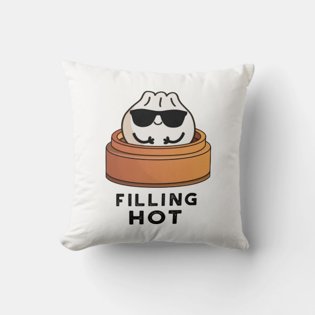 Fylla Hett Funny Dumpling Pun Kudde (Framsida)