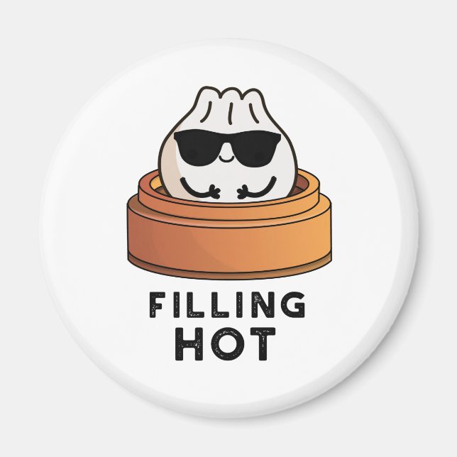 Fylla Hett Funny Dumpling Pun Magnet (Framsidan)