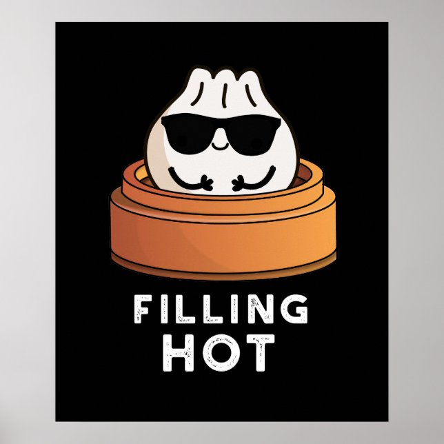 Fylla i Hett Funny Dumpling Pun-Mörk BG Poster (Framsidan)
