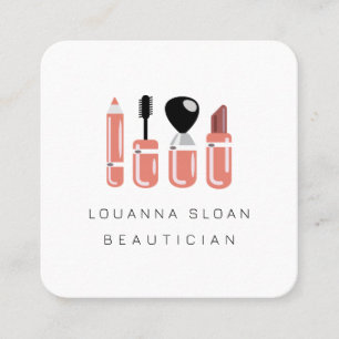 Fylla på Beautician Beauty Salon Mode Fyrkantigt Visitkort