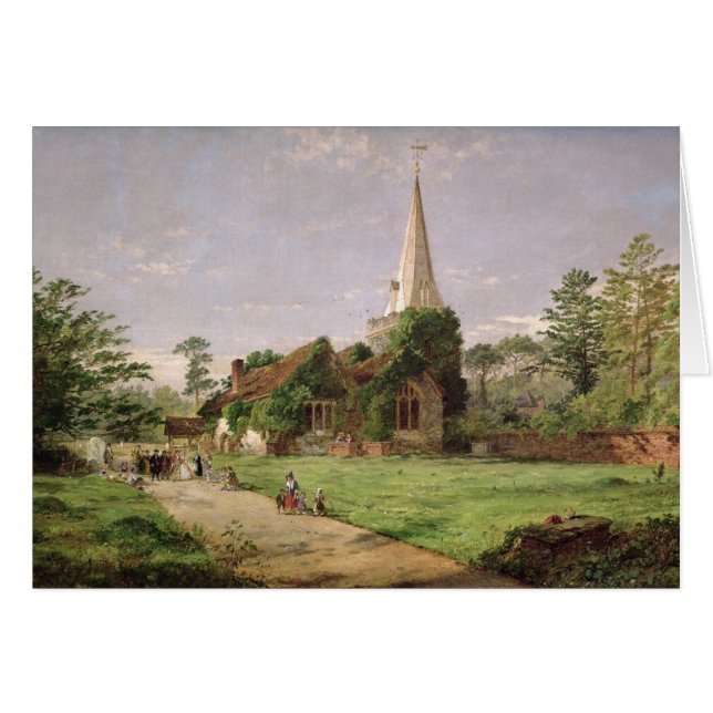 Fylla på med bränsle den Poges kyrkan Hälsningskort (Framsidan Horizontal)