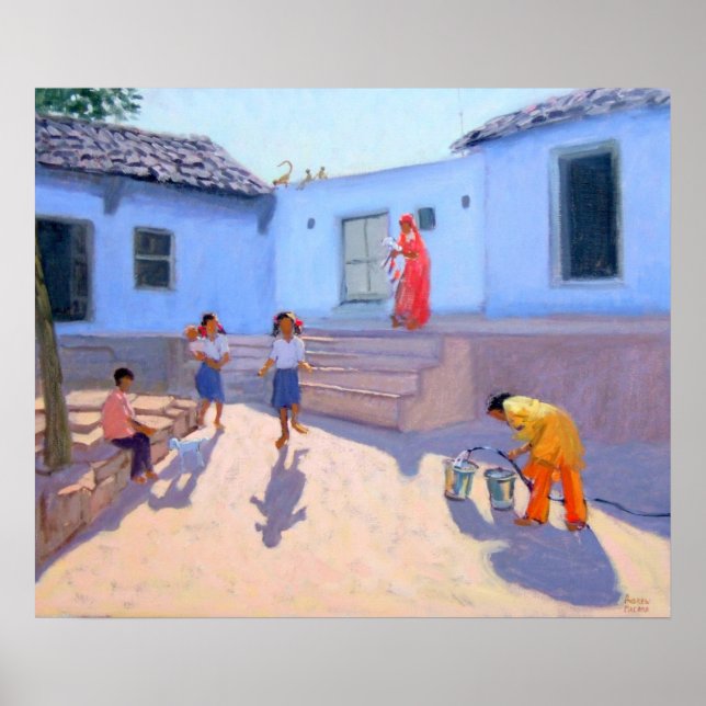 Fylla Vatten Buies Rajasthan India Poster (Framsidan)