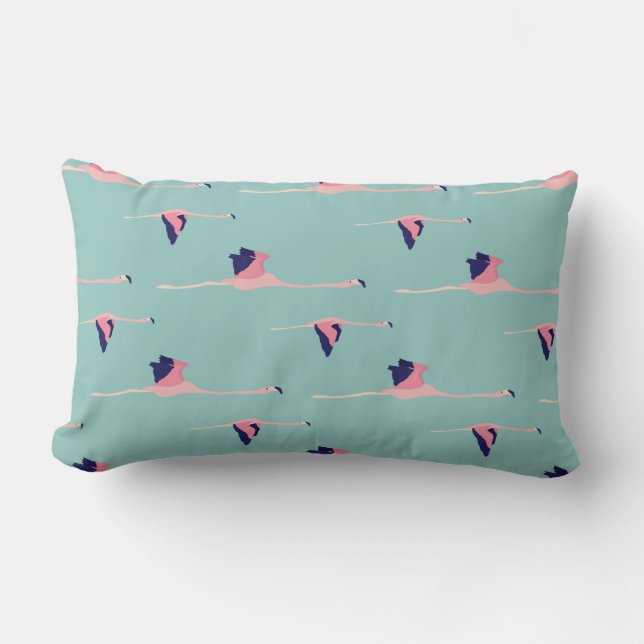 Fyllande Rosa Flamingo Pillow Lumbarkudde (Framsida)
