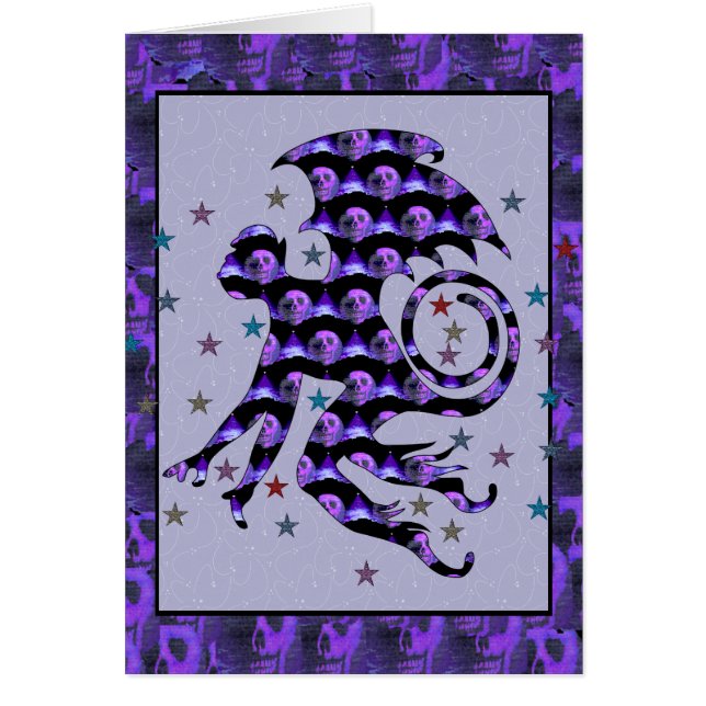 Fyllande skullen hälsningskort (Framsidan)