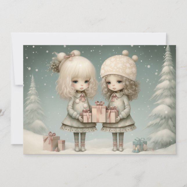 Fylld av kärlek och skratt: En festlig  Julkort (Framsida)